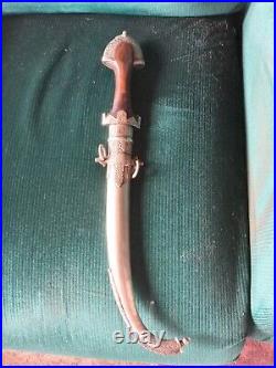 Jambiya or Koummya Dagger. Ceremonial Moroccan with Silver / Brass, Antique