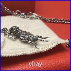 James Avery Twisted Link 36 chain with1 & 1/2 inch rare Horned Toad with BOX