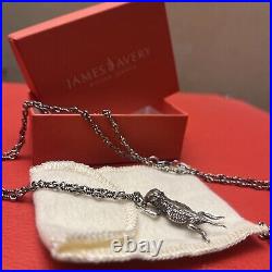 James Avery Twisted Link 36 chain with1 & 1/2 inch rare Horned Toad with BOX