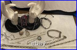 Jewelry LOT with Gold Wedding Ring Silver Necklace Italy Horn Bracelets Pendants