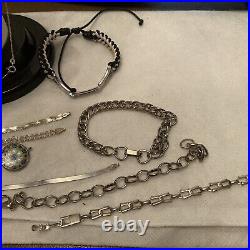 Jewelry LOT with Gold Wedding Ring Silver Necklace Italy Horn Bracelets Pendants