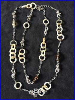 John Hardy Naga Necklace Silver, Horn & Topaz. 39.5 With 10 Dragons Retired