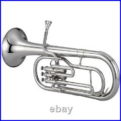 Jupiter JAH700S Key of Eb Silver Plated Brass Body Alto Horn With Case
