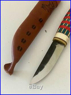 Karesuando Knife Eagle Curly Birch Horn knife with carbon steel with fixed blade
