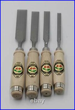 Kirschen 1151000 Firmer Chisel Set with Horn Beam Handle in Leather Roll