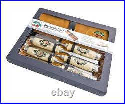 Kirschen 1171000 Firmer Chisel Set with Horn Beam Handle In Leather Roll UK POST