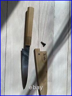 Konosuke Sakai Japanese Knife Wa petty 285mm (blade 155mm) With Scabbard. Box. EUC