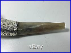 Kosher Ram Horn Shofar with Silver Plate featuring the Star of David