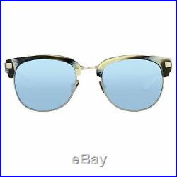 Kris Van Assche Sunglasses with D-Frame Brown Horn Brushed Silver and Blue Mirro