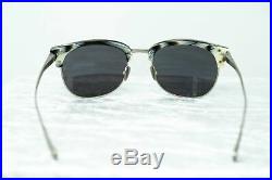Kris Van Assche Sunglasses with D-Frame Brown Horn Brushed Silver and Blue Mirro