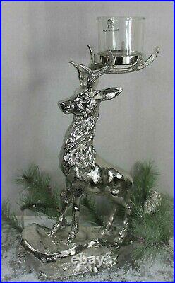 Large Candle Holder Cor Mulder Proud Stag Horn Antler with Glass 48,5cm New
