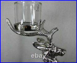 Large Candle Holder Cor Mulder Proud Stag Horn Antler with Glass 48,5cm New