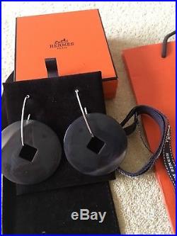 Large HERMES horn with silver earrings SOLD OUT