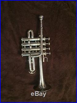 Latest Piccolo Trumpet Bb/A horn Silver Plated NEW 4th Monel valves with case