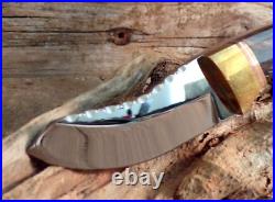 Ledoux Customs Buffalo Horn Handle Knife 7 1/2 OAL withSheath