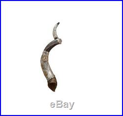 Lion Of Judah Kudu Horn Shofar 32- 35 Inch Coated With Silver Sleeves