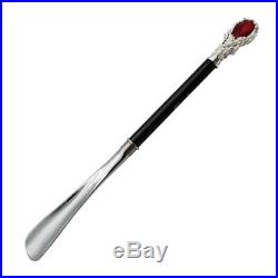 Long Metal Shoe Horn with Crystal Ruby Head 56cm22inches
