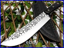 Louis Salvation Custom & Handmade Etching Steel Blade With Bull Horn Handle
