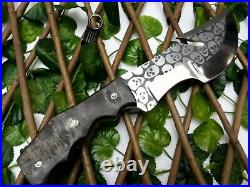 Louis Salvation Handmade D2 Steel Etching Hunting & Bowie Knife With Ram Horn Hd