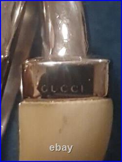 Lovely Genuine GUCCI Rare Sterling Silver Horse Bit Ring With Horn Tip Size L