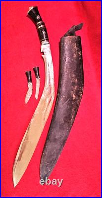 MASSIVE Vintage Kukri Knife Set with Sheath