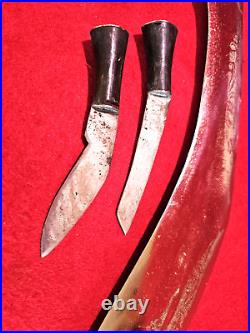 MASSIVE Vintage Kukri Knife Set with Sheath