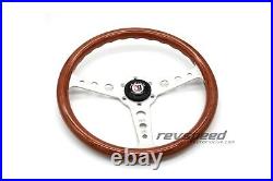 MOMO Indy Heritage Steering Wheel Mahogany Wood With Genuine ALPINA Horn Button