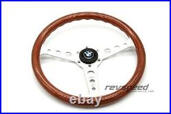 MOMO Indy Steering Wheel Heritage Wood Steering Wheel With BMW Horn Button
