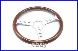 MOMO Indy Steering Wheel Heritage Wood with Horn Button for BMW 5 6 E24 E28
