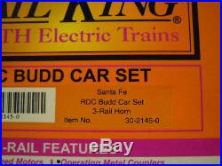 MTH RailKing 30-2145-0 Santa Fe RDC BUDD CAR SET with HORN Excellent condition