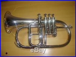 MUSIC FEST Brand New Silver Bb 4 Valve Flugel Horn With Free Hard Case+MP