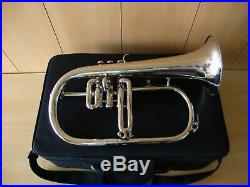 MUSIC LOVE FRIENDS Pocket New Silver Bb Flugel Horn With Free Hard Case