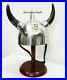 Medieval-Handmade-Viking-Helmet-Armor-With-Black-Horns-Greek-With-Wooden-Stand-01-emn