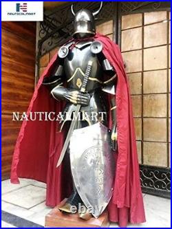 Medieval Knight Gothic Full Suit of Armor horns 15th Century Body Armour with C