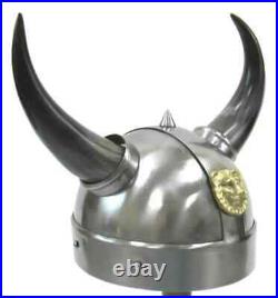 Medieval Knight Steel Viking Warrior Helmet with Horns Sca Larp Christmas Gift