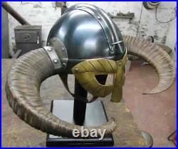Medieval Viking Fantasy Helmet With Horns