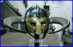 Medieval Viking Fantasy Helmet With Horns Warrior Role play/ Costume Armor Gift