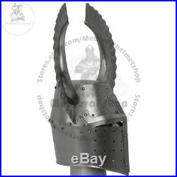 Medieval helmet Templar crusader knight with metal horn helloween gift item