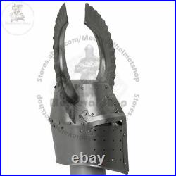 Medieval helmet templar crusader knight with metal horn Christmas gift item