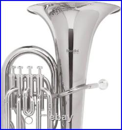 Mendini MEP-L Lacquer Brass B Flat Euphonium with Stainless Steel Pistons, Gold