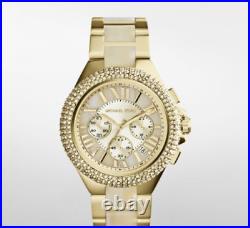 Michael Kors Camille MK5902 Chronograph Gold Tone and Horn Acetate 43 mm Watch