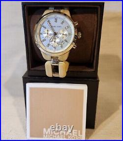 Michael Kors Oversized Watch MK5610 Silver/Horn Band with Box
