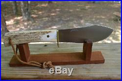 Mike Mann Custom Nessmuk Style Fixed Blade Hunter Knife with Elk Handle/Scales