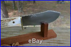 Mike Mann Custom Nessmuk Style Fixed Blade Hunter Knife with Elk Handle/Scales