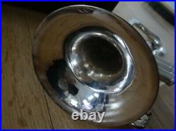 Mint Antique Henri Lefevre Silver Cornet Horn With Extra Accessories And Case