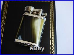 Mint Dunhill Unique Mini Lighter Faux Horn With Silver Plated Trim Boxed