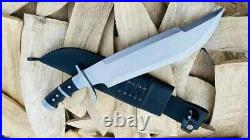 Mirror Polished Machete Knife Full Tang Bowie Survival Bowie With Special Sheath