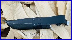 Mirror Polished Machete Knife Full Tang Bowie Survival Bowie With Special Sheath