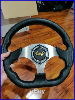 Momo Auto Race Steering Wheel With Horn Button Silver