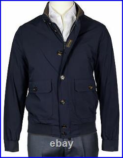 Moorer Blouson IN Dark Blue with Two Patch Pockets Reg